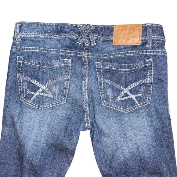 Amethyst Women Distressed Jeans Flare Boot Low Rise Denim Y2K Size 9 - Picture 4 of 4